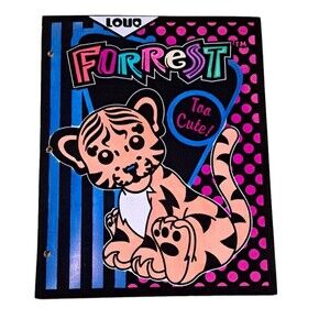 Lisa Frank Velvet  2-pocket Folder "Forrest Tiger"  HTF (2005)